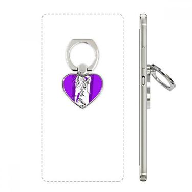 Imagem de Suporte de anel de telefone feminino de cabelo comprido roxo com suporte universal