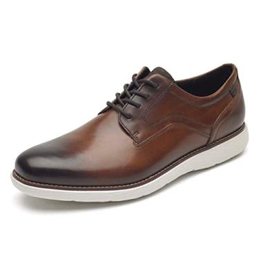 Imagem de Rockport Sapato Oxford masculino de bico liso da Garett, Conhaque, 7.5 Wide