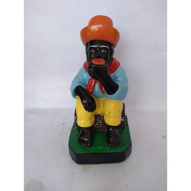 Imagem de Imagem Preto Velho Joao Escultura Estatua Gesso 20 Cm