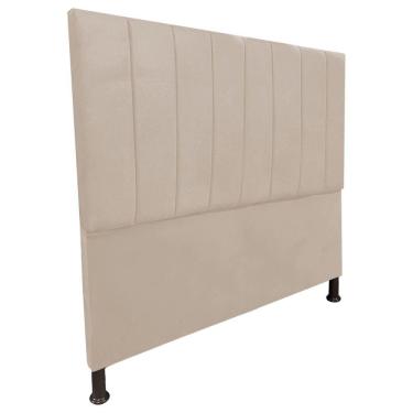 Imagem de Cabeceira de Cama Box Viúva 130cm Estofada Laura Bege