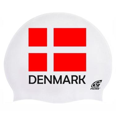 Imagem de Touca de Silicone para Natação Bandeira da Dinamarca-Unissex