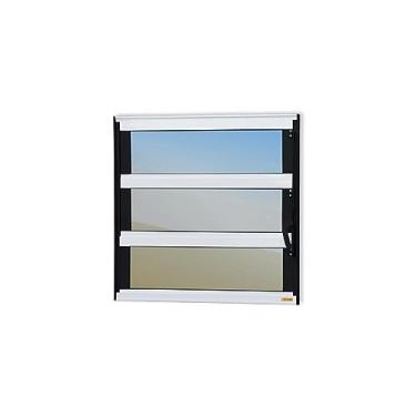 Imagem de Janela de Aluminio Basculante Elite Vidro Reflex 60cm x 60cm Brimak Mix Preto