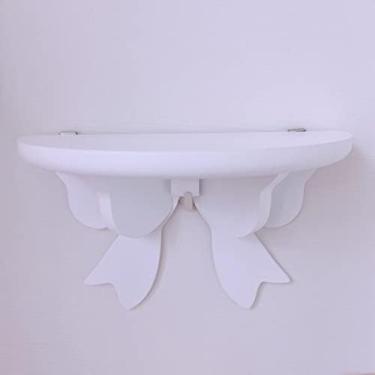 Imagem de Prateleiras Flutuantes De Madeira Montadas Em Prateleira De Armazenamento Suspensa Na Parede Bowknot Rack Decoração De Quarto De Criança Quarto De Criança Decorativo Suporte De Artesanato Rack Qua