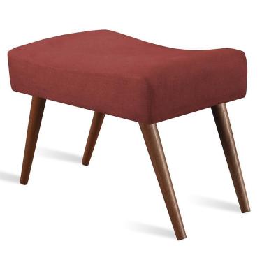 Imagem de Puff Cama inBox Aluna Retangular com Pés em Madeira Maciça Tecido Suede Vermelho