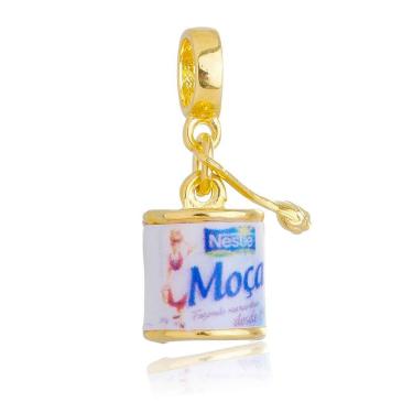 Imagem de Pingente Berloque Leite Moça Pandora Banhado a Ouro 18k