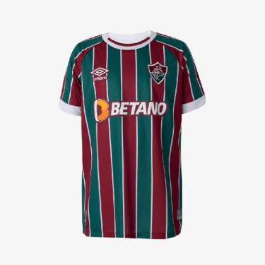 Imagem de Camiseta Fluminense Umbro  Juvenil Oficial 1 2023 - Verde/Bordo