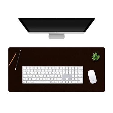 Imagem de Mouse Pad Grande 100x48cm Desk Pad Gamer Tapete De Mesa Profissional Escritório Office Design Slim Antiderrapante Fácil Deslize (CAFÉ)