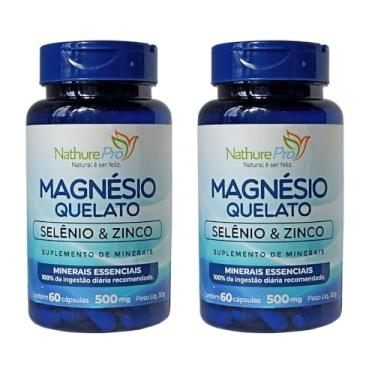 Imagem de Kit 2 Magnésio Quelato Selênio e Zinco 60 Cápsulas
