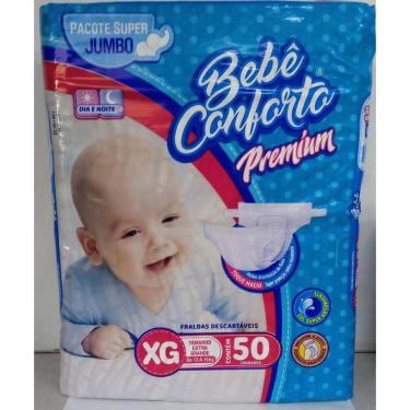 Imagem de Fralda Inf Bebe Conforto Premium Jumbo Xg C/50