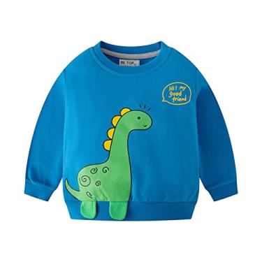 Imagem de Camiseta de gelo para bebês meninas meninos outono inverno estampa dinossauro algodão manga longa moletom roupas treino tops homens, A, 12-24 Meses