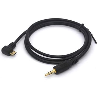 Imagem de Adaptador de saída de áudio AUX de 1 m 90° micro USB para cabo de 3,5 mm cabo auxiliar de saída de áudio (micro-USB para cabo estéreo de 3 polos 1/8)