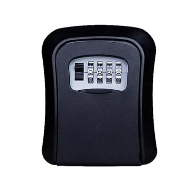 Imagem de Carjuvel Mini Cofre com senha, cofre de combinação à prova d'água de liga de alumínio de 4 dígitos montado na parede, pode guardar moedas, joias, chaves e pequenos objetos, superfície verde. (preto)