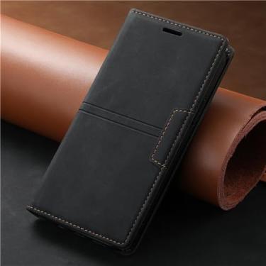Imagem de Capa magnética de couro flip para Samsung Galaxy S23 S22 Ultra S21 S20 FE S10 S9 S8 Plus Note 20 Capa de cartão carteira, preta, para Samsung Note 10 Lite