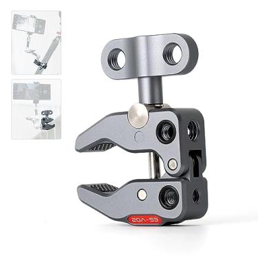 Imagem de VILTROX Super Clamp ES-V02 Suporte de braçadeira de caranguejo com furos roscados de 0,6 cm, suporte de braçadeira em forma de caranguejo para câmera de ação, telefone, luzes LED, monitor de câmera,