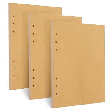 Imagem de Toplive Papel refil A5, 100 g/m², 6 furos, papel de folha solta, 135 folhas (270 páginas), Kraft Paper, para cadernos de 6 anéis, caderno, papel kraft