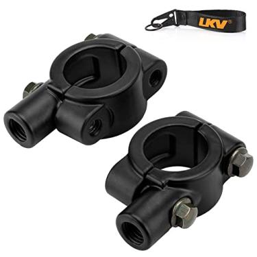Imagem de LKV Suporte universal para guidão de motocicleta 10 mm 7/8" suporte adaptador de fixação preto para motocicletas bicicleta de rua quadriciclo moto neve scooter ciclomotor