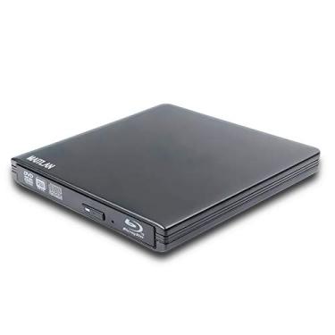 Imagem de Gravador de Blu-ray 3D externo USB 3.0, unidade óptica portátil pop-up de alumínio, para laptops e computadores de mesa com Windows 7, 8, 10 Mac OS, camada dupla, 6X BD-R BD-RE DL DVD RW, preto