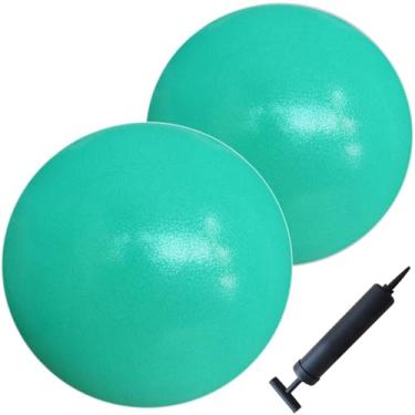 Imagem de AppleRound Bola de Pilates de 23 cm, pacote com 2 com 1 bomba, bola de exercícios pequena para pilates, ioga, fitness, fisioterapia, treinamento central de estabilidade (turquesa)