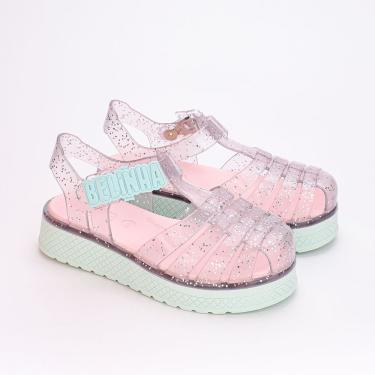 Imagem de Sandália Infantil Plataforma Belinha Verde Glitter