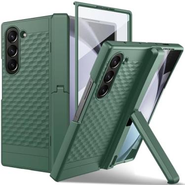 Imagem de Ninki Capa para Galaxy Z Fold 6 com dobradiça e suporte, protetor de tela para ZFold 6 verde