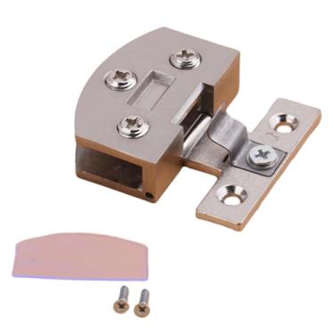 Imagem de Baoblaze Kit de dobradiça de porta de vidro, dobradiça de porta de armário, encaixe de dobradiça de 90 °, dobradiça de porta de armário de decoração resistente, Prata