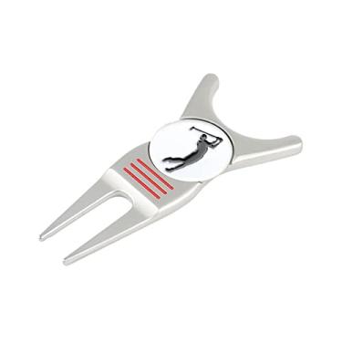 Imagem de Ferramenta de de Torrão de Golfe Leve Limpador de Ranhura Suporte de Golfe Acessórios de Ferramenta Verde Putting Green pa, Prata com marcador