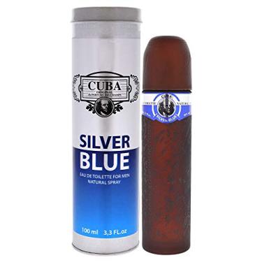 Imagem de Cuba Eau de Toilette Spray Silver Blue para homens, 100 ml, marrom