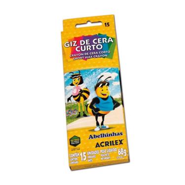 Imagem de Giz de Cera Curto 15 cores 68g - Acrilex