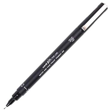 Imagem de Caneta Técnica 0.2 mm Pin Fine Line, Uni-Ball, Preta, Caixa com 12 unidades