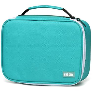 Imagem de Grande Estojo de Lápis, VASCHY Bolsa de Lápis de Cor Artística Organizador de Canetas com 3 Camadas Destacáveis para Organização Estacionária de Escritório Escolar,Verde