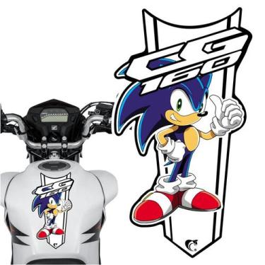 Imagem de Adesivo Faixa Gravata sem resina Moto CG 150/160 Sonic Branco - Teu Ad