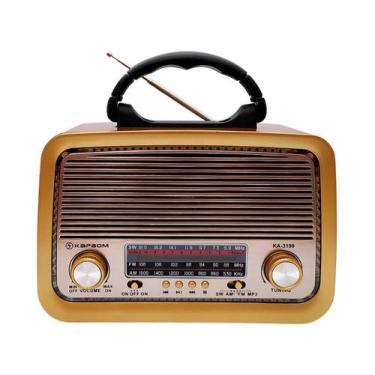 Imagem de Rádio Retrô Recarregável Bluetooth Portátil Am Fm - Kapbom