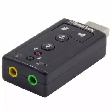 Imagem de Placa Adaptador De Som Usb 7.1 Canais 3d Adaptador Audio pc - Exborm, 