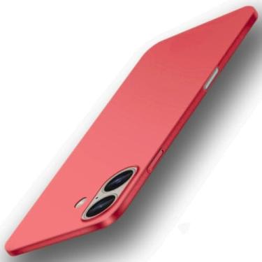 Imagem de Capa Capinha Para iPhone 16 Plus Tela 6.7 Case Acr�lica Fosca Ultra Fina Premium (Vermelha)