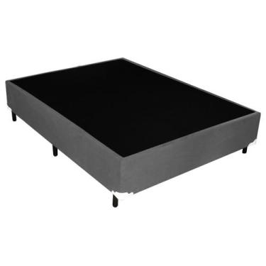 Imagem de Base Box Casal Suede Cinza 138 X 188 X 40 - Bueno Sono Cama & Colchão