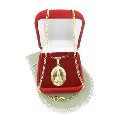 Imagem de Corrente Masculina 50cm 2mm N S Fatima Folheado Ouro 18k CR223 - WNBIJ