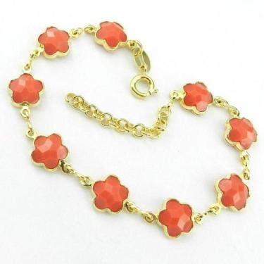 Imagem de Pulseira Feminina 16/19cm Salmao Folheada Ouro PL425 - WNBIJOUTERIAS