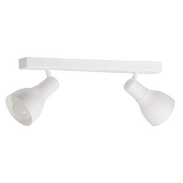 Imagem de Luminária Trilho Spot Duplo 2 Lâmpadas E-27 - Madeinsp, Branco