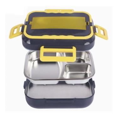 Imagem de Marmita elétrica, recipiente com aquecedor de alimentos, aço inoxidáve