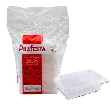 Imagem de Pote Ret. 250 Ml E Tampa 24 Unidades Freezer E Micro-Ondas - PRAFESTA,