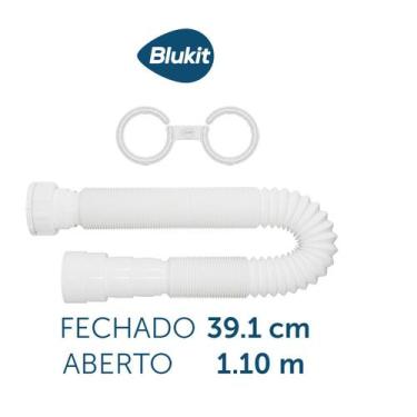 Imagem de Sifão Simples Universal Branco 1,10 mts Blukit 030138, branco
