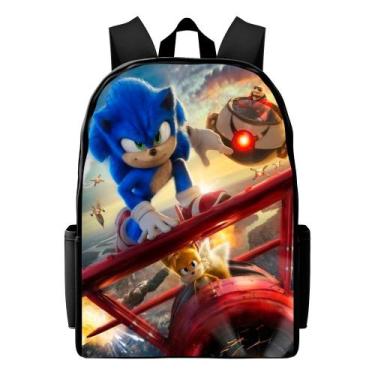 Imagem de Mochila Infantil Estampada Sonic Bolsa Juvenil Volta As Aulas Personal