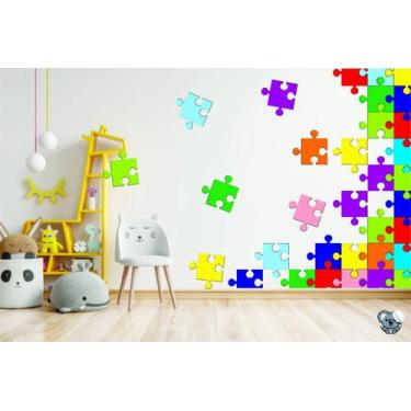 Imagem de Adesivo Decorativo Quebra Cabeça para Escola e Espaço Kids - Colakoala