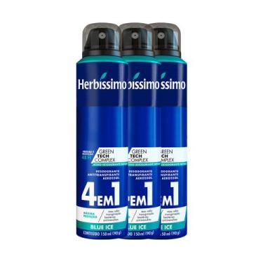 Imagem de Kit Desodorante Aerosol Antitranspirante Herbíssimo Blue Ice 150Ml com