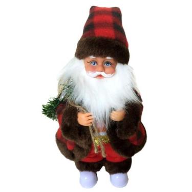 Imagem de Papai Noel Musical com Movimento Acende Pés Enfeite Rosto - Christmas