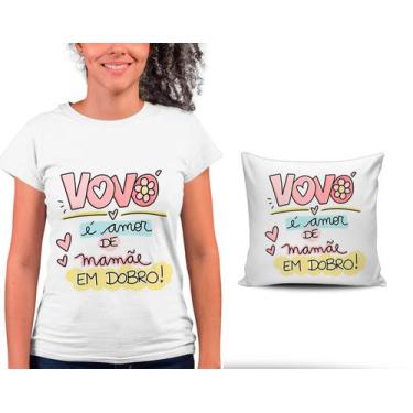 Imagem de Kit Camiseta +  Capa para Almofada Dia Das Mães Presente Melhor AVÓ Ho