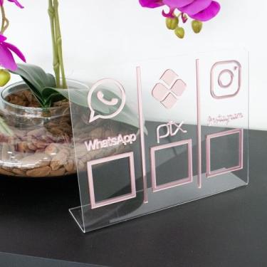 Imagem de Placa Pix,Whats e Insta Para Pagamento QR Code Em Acrílico - LM Balcoe