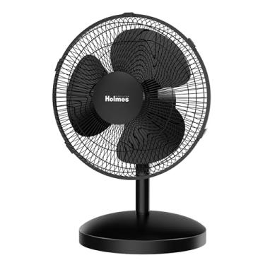 Imagem de HOLMES Ventilador de mesa de 30,5 cm, oscilação de 75°, 3 velocidades, inclinação de cabeça ajustável de 15°, ideal para casa, quarto ou escritório, preto
