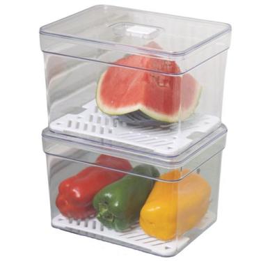 Imagem de Jogo 4 Organizador de Armários Geladeira 3,8L Multiuso Tampa - PLASTUT