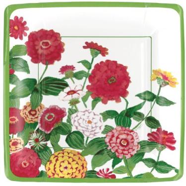 Imagem de Caspari Pratos de salada/sobremesa Zinnia, pacote com 8